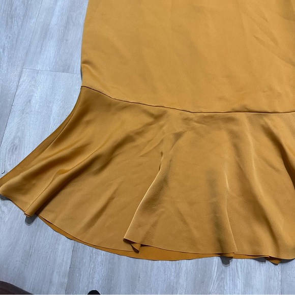 Banana Republic Yellow MIDI Flare Dress Sz 12 - Picture 3 of 9